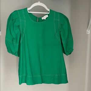 Entro Emerald Green Puff Sleeve Blouse